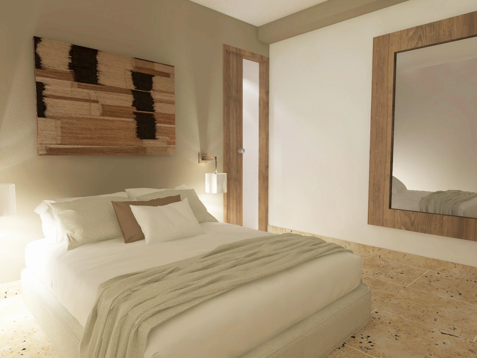 Chambre aménagé par un architecte d'intérieur style bohème