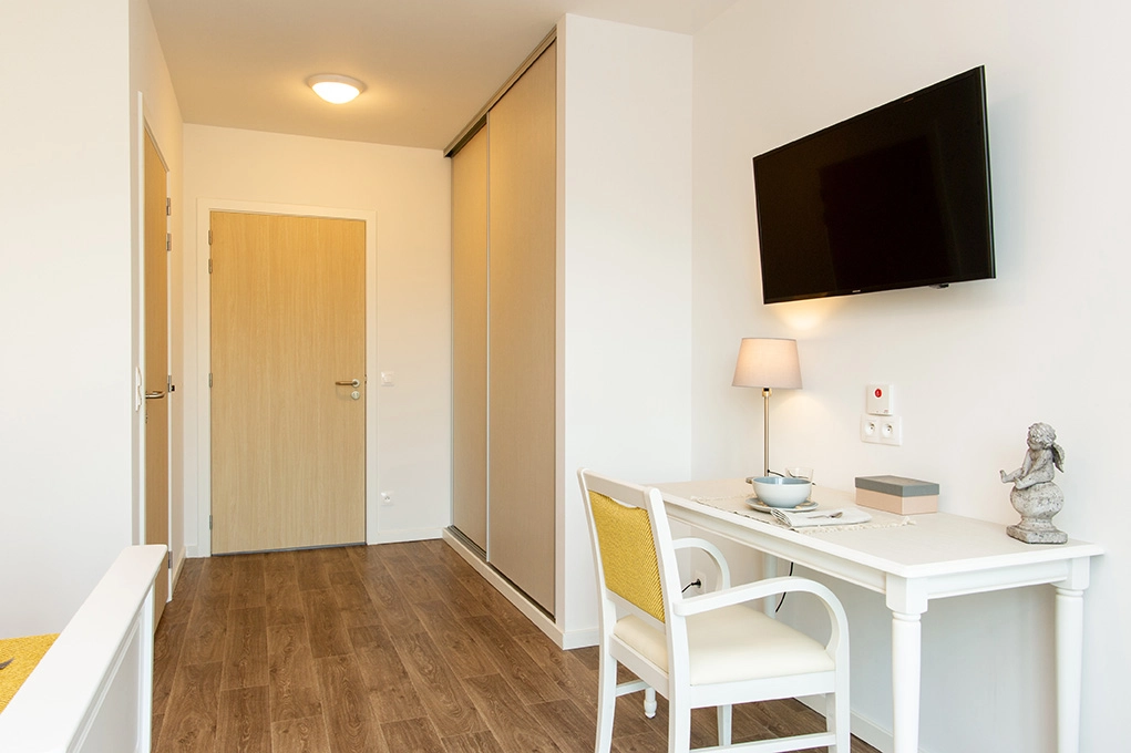 Vue sur entrée de chambres privées