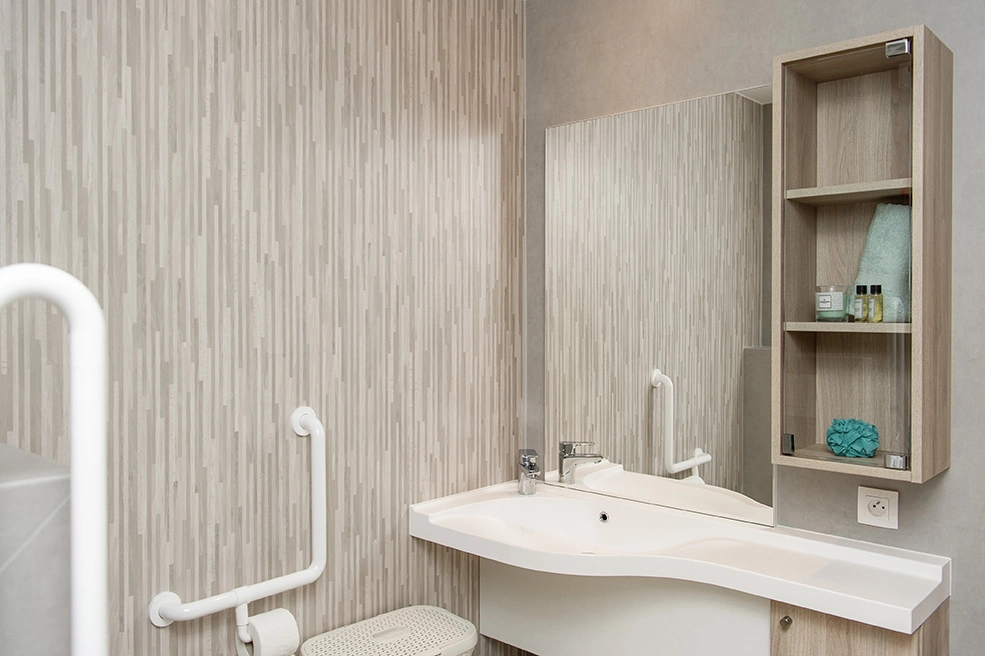 Vue salle de bain chambres privées