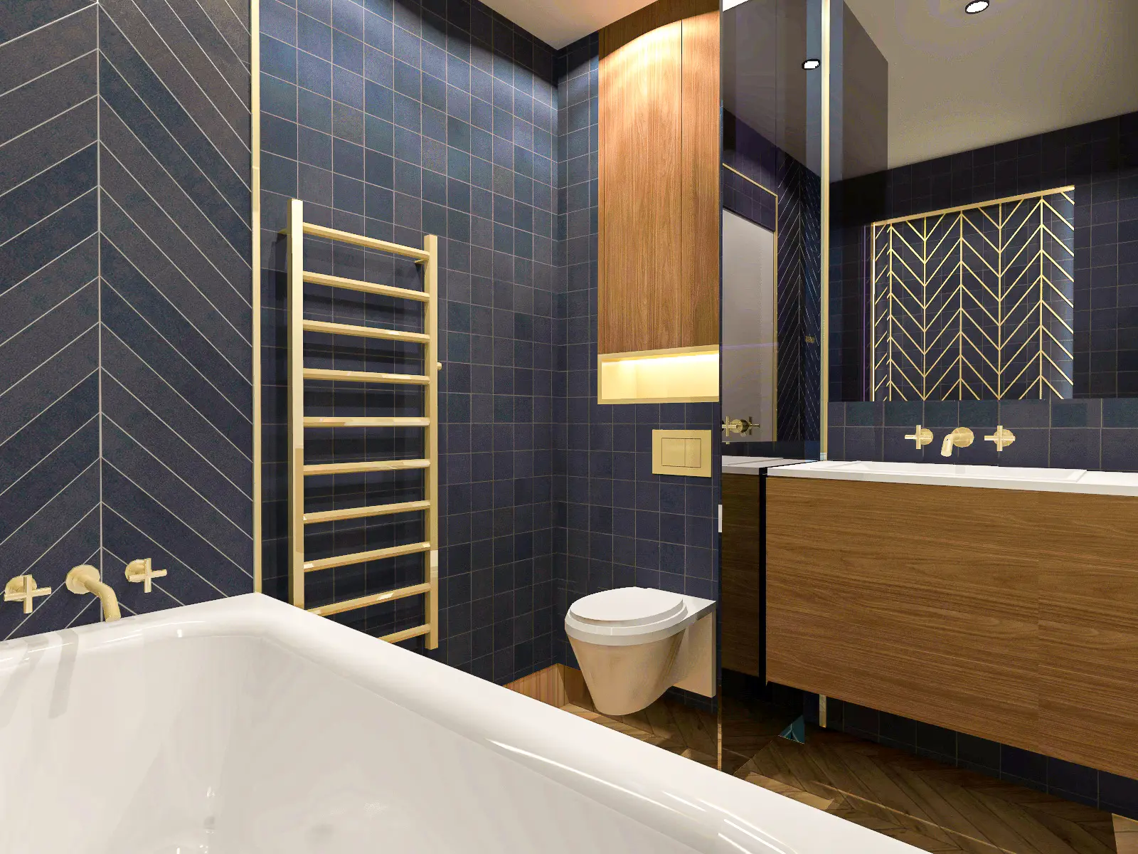 Salle d'eau moderne dans appartement haussmannien ancien réhabilitation
