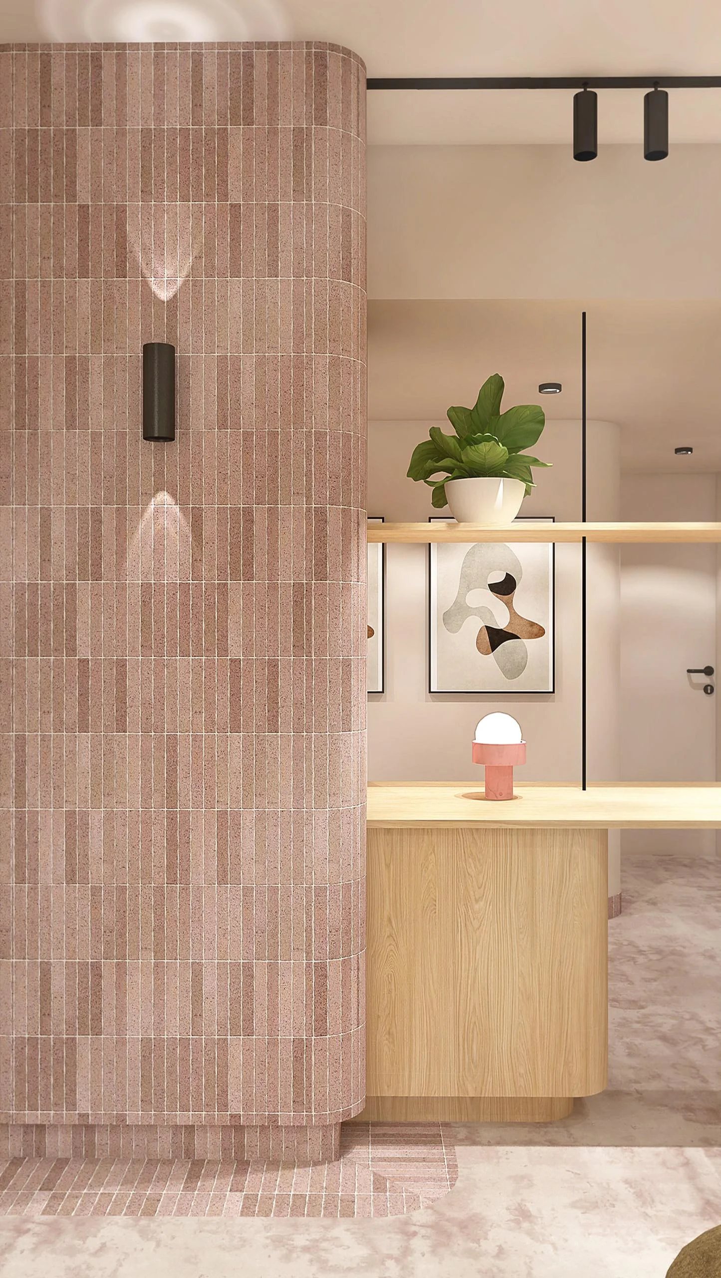 Vue bureau projet de rénovation complète d'un appartement de 90 m2 dans le 8 ème arrondissement Marseillais. 
